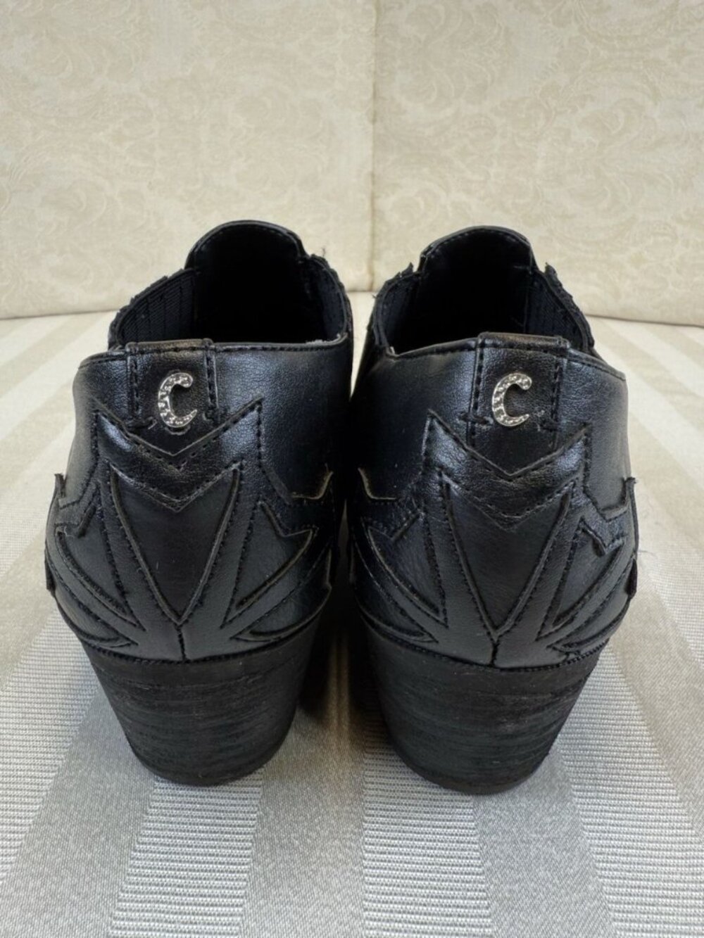Circus By Sam Edelman Western Short Bootie Boot Pointed Toe SIZE 8 Black - Picture 3 of 13